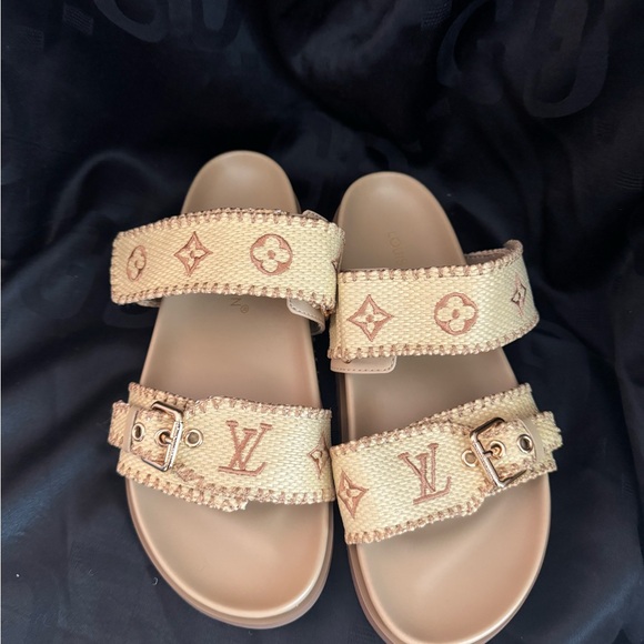 Louis Vuitton LV Beige Monogram Sandals - Picture 1 of 7